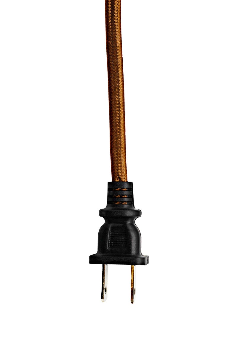 Creative Hobbies Rayon Cloth Covered Electric Lamp Cord with End Plug, Stripped Ends Ready for Wiring - 8 Foot, SPT-2 UL Listed (Brown) - Image 2